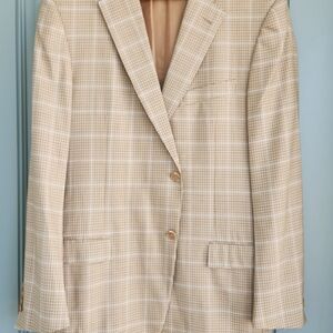 Ermenegildo Zegna Beige Plaid Blazer